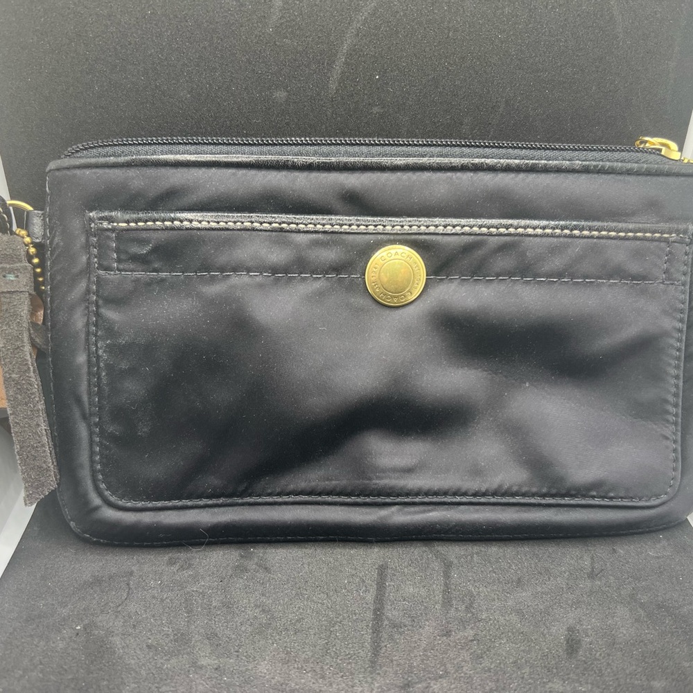 Coach Black and Gold Wristlet